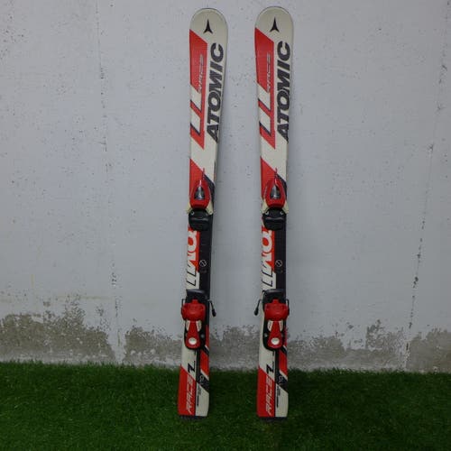 Used Atomic Race Z 110cm Skis With Bindings + Leki 90cm poles