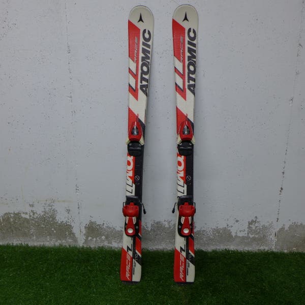 Used Atomic Race Z 110cm Skis With Bindings + Leki 90cm poles