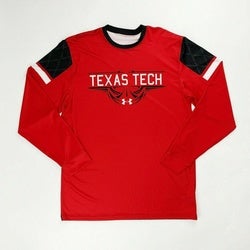 Under Armour Texas Tech Raiders Basketball Shirt Men's Large Red UJTLSCM Black