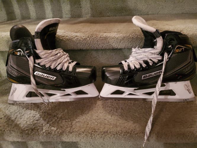 Hockey Goalie Skates Senior Used Bauer Supreme S27 Regular Width Size 7.5