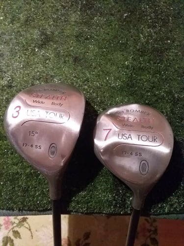 Stealth the Bomber USA Tour Woods set(3 & 7 Woods)Low Torque 5.0 Graphite shafts