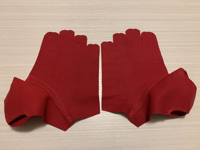 Custom Red Pittards Digital Leather Hockey Glove Replacement Palms - Apx2 Pattern