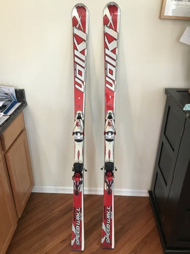 Skis Used Volkl Racing Racetiger GS With Bindings Max Din 16