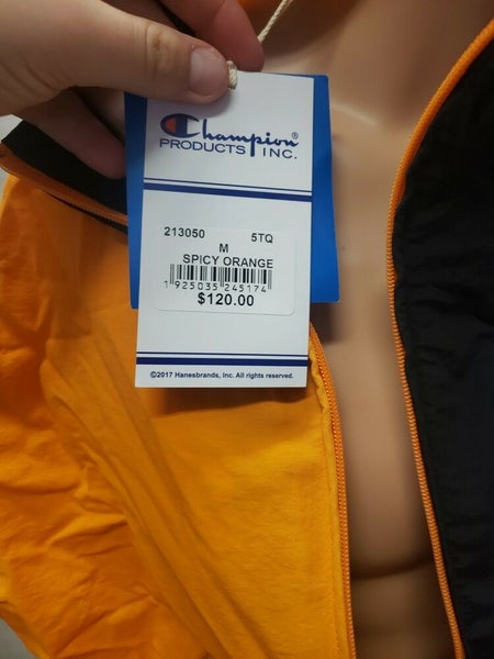 NWT Champion Full Zip Windbreaker M Spicy Orange