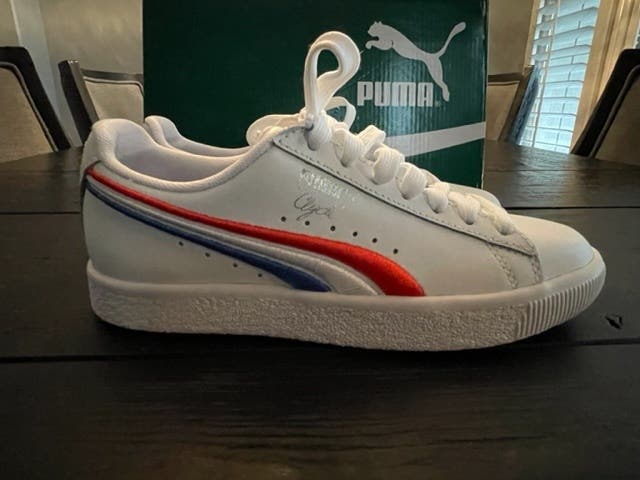 Puma - Clyde 4th of July Sneakers - White Women's/Girl's Size 4.0
