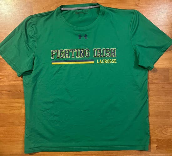 Notre Dame Lacrosse Official Under Armour Issue Gear Dry-fit Shirt