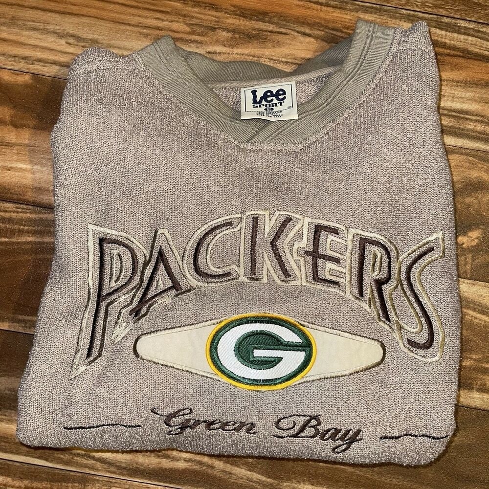 Lee Sport Vintage Green Bay Packers Sweatshirt, Light Brown, Size