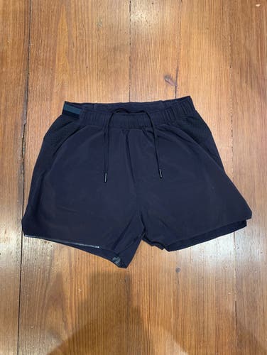 Black Men's Small Liner Lululemon Shorts. 4’ Inseam