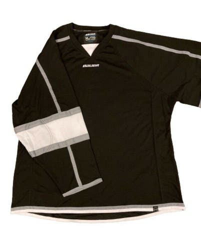NWT Bauer 900 Series Junior Hockey Jersey Black White Silver Small