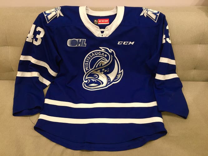 PRO STOCK Mississauga Steelheads OHL Size 56 CCM Game Jersey MIC