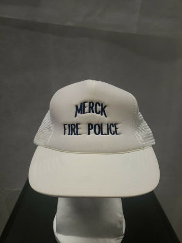 Vintage Merck Fire Police Mesh Trucker Snapback Hat