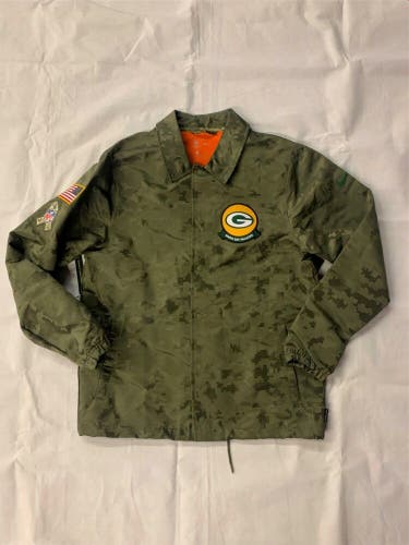 Nike Green Bay Packers Full Button Polo Jacket  Men's XL Digital Green AT7783