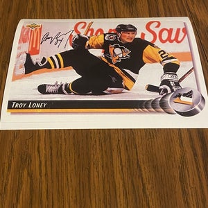 Pittsburgh Penguins NHL Troy Loney Autographed 8x10 Photo