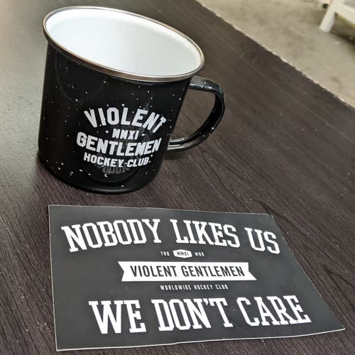 Violent Gentlemen Hockey Enamel Mug + Sticker
