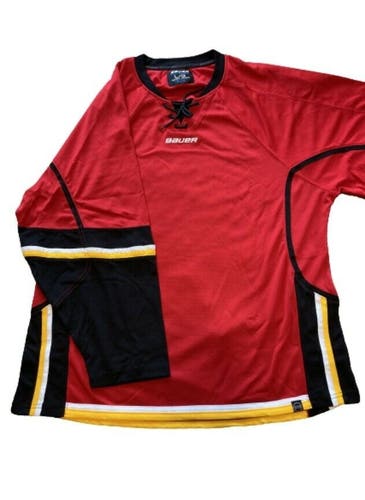 NWT Bauer 900 Series Senior Hockey Jersey Red Black White Gold Size Large