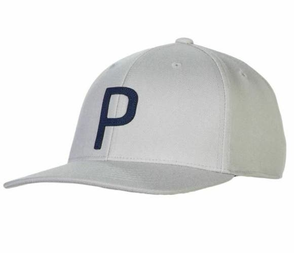 PUMA Throwback P110 Snapback Golf Hat Cap 021766 Quarry Grey New w/ Tags #86066