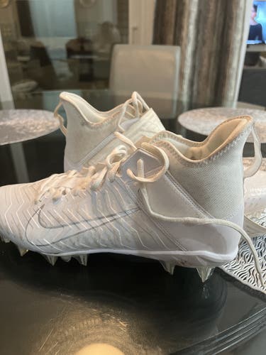 White Men's Adult Used Size 11 (Women's 12) Detachable Cleats Nike High Top Alpha