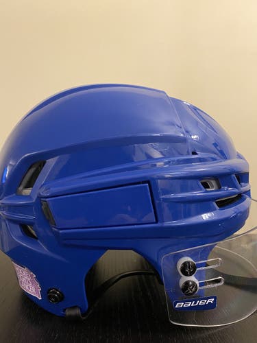 Pro Stock NHL Hockey Fight Cancer BLUE Medium CCM Tacks 910 Helmet
