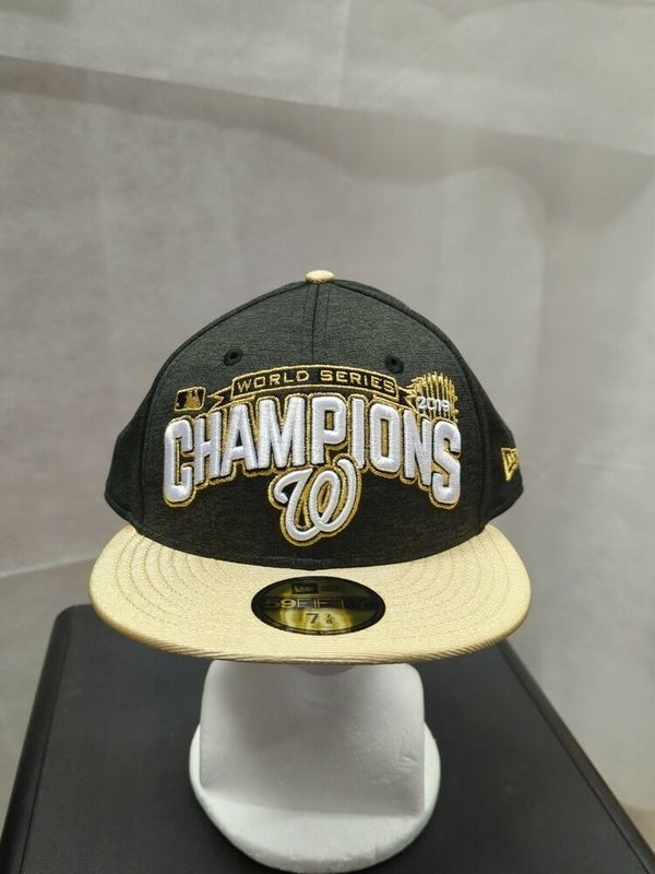 New Era 59FIFTY Washington Nationals 2019 World Series Fitted Hat 7 5/8 / Rainstorm Poly/Peach