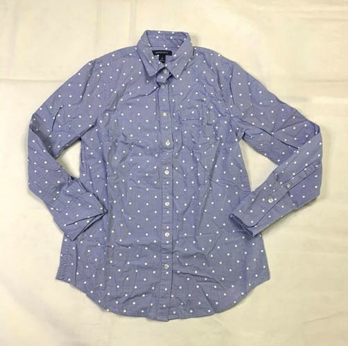 Lands' End Long Sleeve Printed Button-Up Collared Shirt Women's Size 4 462840