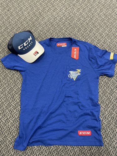 CCM Off-season Adult large t-shirt and hat