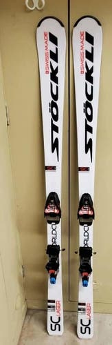 2019/20 Stockli Laser SC Skis 163, Marker bindings - 4 runs on them