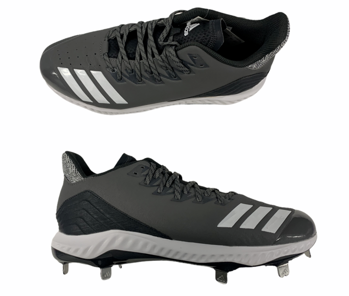 Adidas Icon Bounce Mens Baseball / Softball Metal cleats Grey/Back Size 12m US