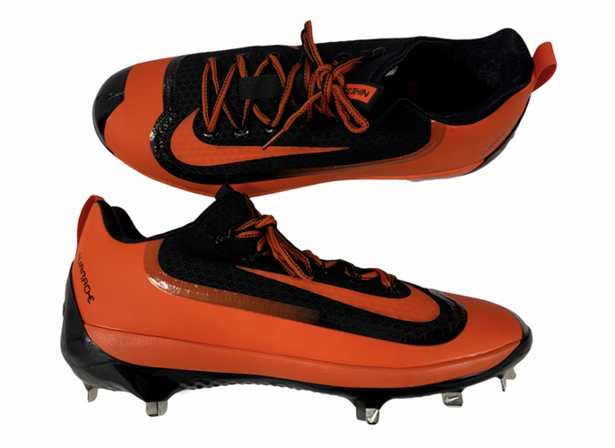 Nike Huarache Men's Orange & Black Metal Baseball Cleats Size 12.5