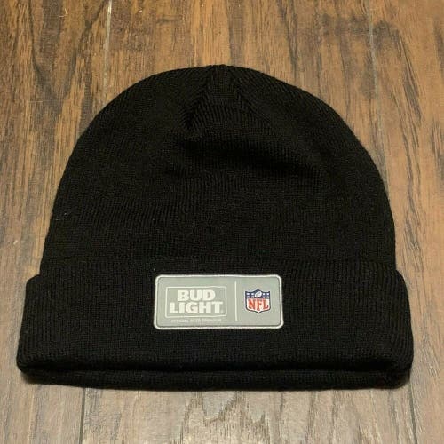 NFL Bud Light Official League Beer Sponsor Black Promo Cuffed Winter Beanie Hat