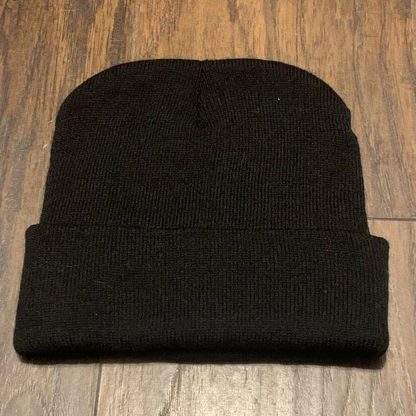 New York Established 1625 Black Embroidered Cuffed Winter Beanie Hat