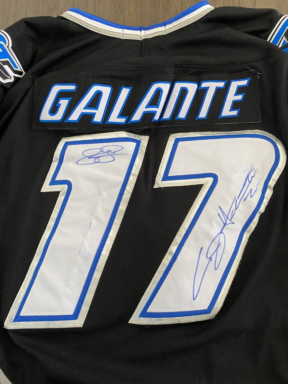 AJ Galante Signed Danbury Trashers Blue Game Model Jersey