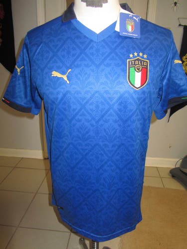 ITALY NATIONAL MEN'S Blue SOCCER Jersey New WITH TAGS MEN'S Large