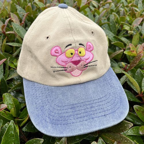 Vintage 90s Pink Panther Hats Caps One Size Fits All Two Tone Vtg