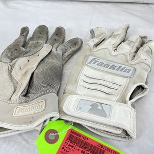 Used Franklin Adult Md Pair Batting Gloves