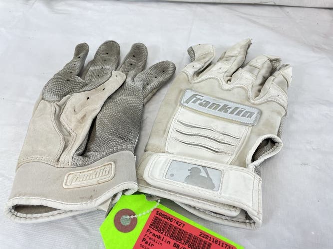Used Franklin Adult Md Pair Batting Gloves