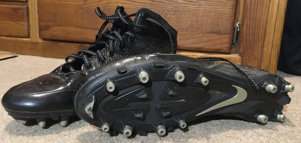 Men's Used Size 12.5 (Women's 13.5) Molded Cleats Nike High Top ALPHA Pro 3/4 TD