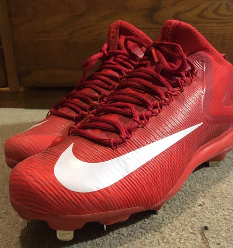 Red New Adult Men's Size 12 (Women's 13) Metal Nike Low Cut Trout 3 Pro