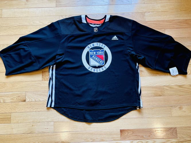 New York Rangers MIC Goalie Cut Adidas Pro Stock Jersey Blue Size 58G, MiC, NWT.