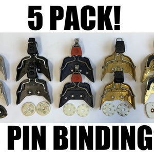 5 PAIRS Set of Metal 3-Pin Cross Country Ski bindings x-country nordic XC 75 mm