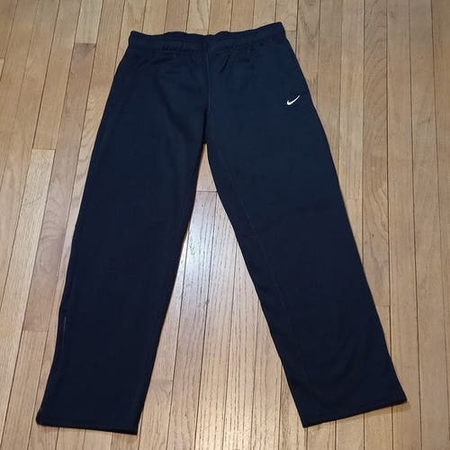 NIKE THERMA-FIT POLYESTER TRACK PANTS WOMENS L-REG FLEECE LINED GYM PANTS WARMUP