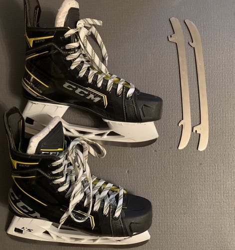 Hockey Skates Senior Used CCM Super Tacks 9370 Extra Wide Width Size 9.5 EE W/extra Pair Of Runners