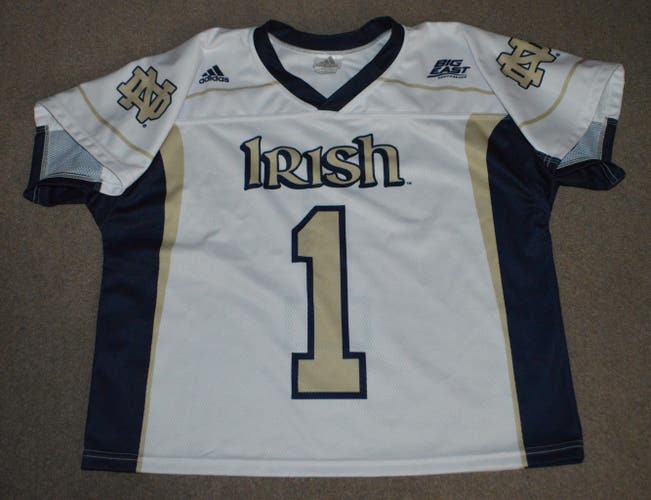Notre Dame Fighting Irish adidas Lacrosse Jersey Large