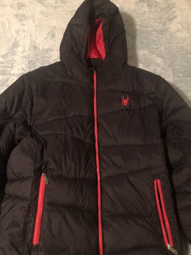 Black Used Medium Puffy Spyder Jacket