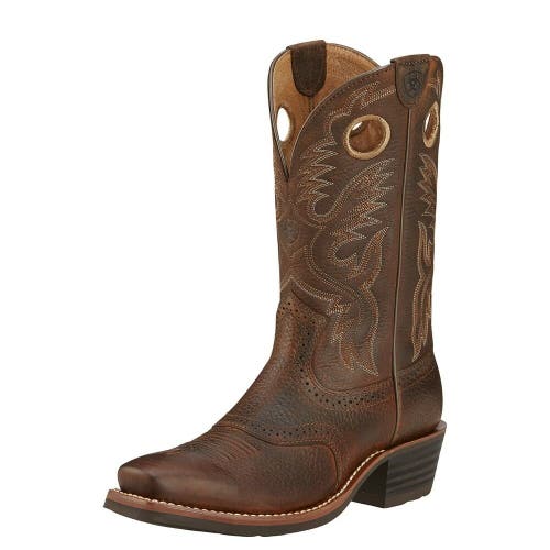 NIB Ariat Heritage Roughstock Men's Boots Brown Oiled Rowdy Size 9.5