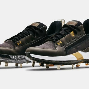 2022 Under Armour Men's UA Harper Low ST Metal Adult Baseball Cleats Black Sz 12
