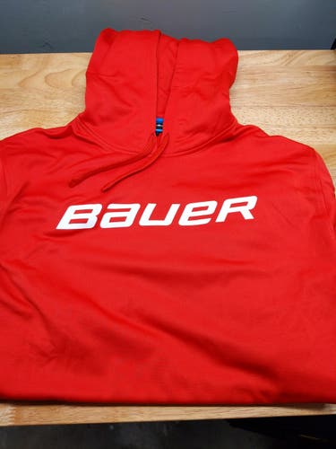 Bauer XL red hooded sweatshirt new