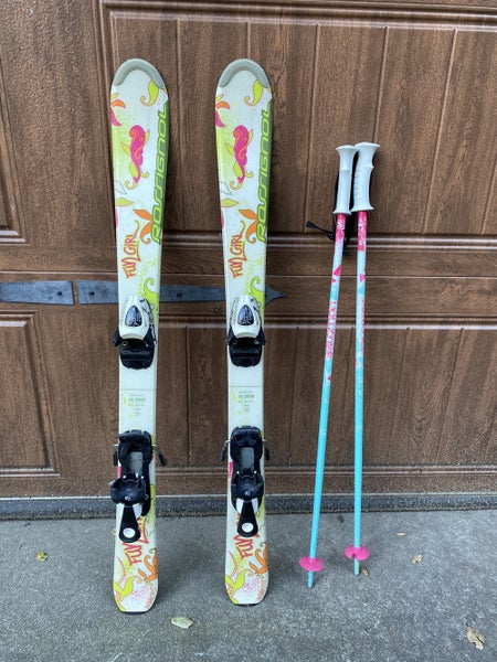 Rossignol Fun Girl junior skis with bindings and poles