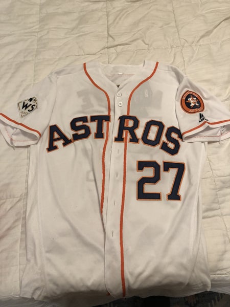 Men's Houston Astros #27 Jose Altuve Number White With Patch