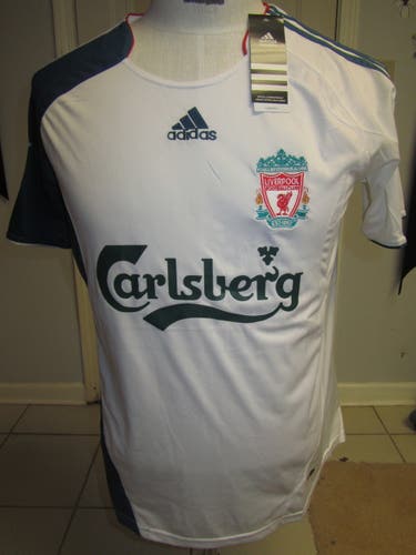 LIVERPOOL LFC WHITE SOCCER Jersey Men's MEDIUM #8 NEW!
