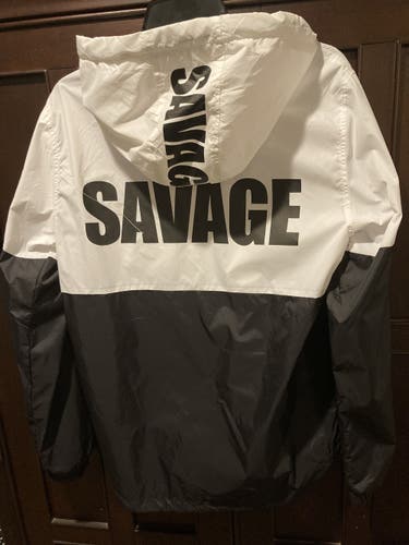 Black & White Jacket -Savage on back Men's Adult Small